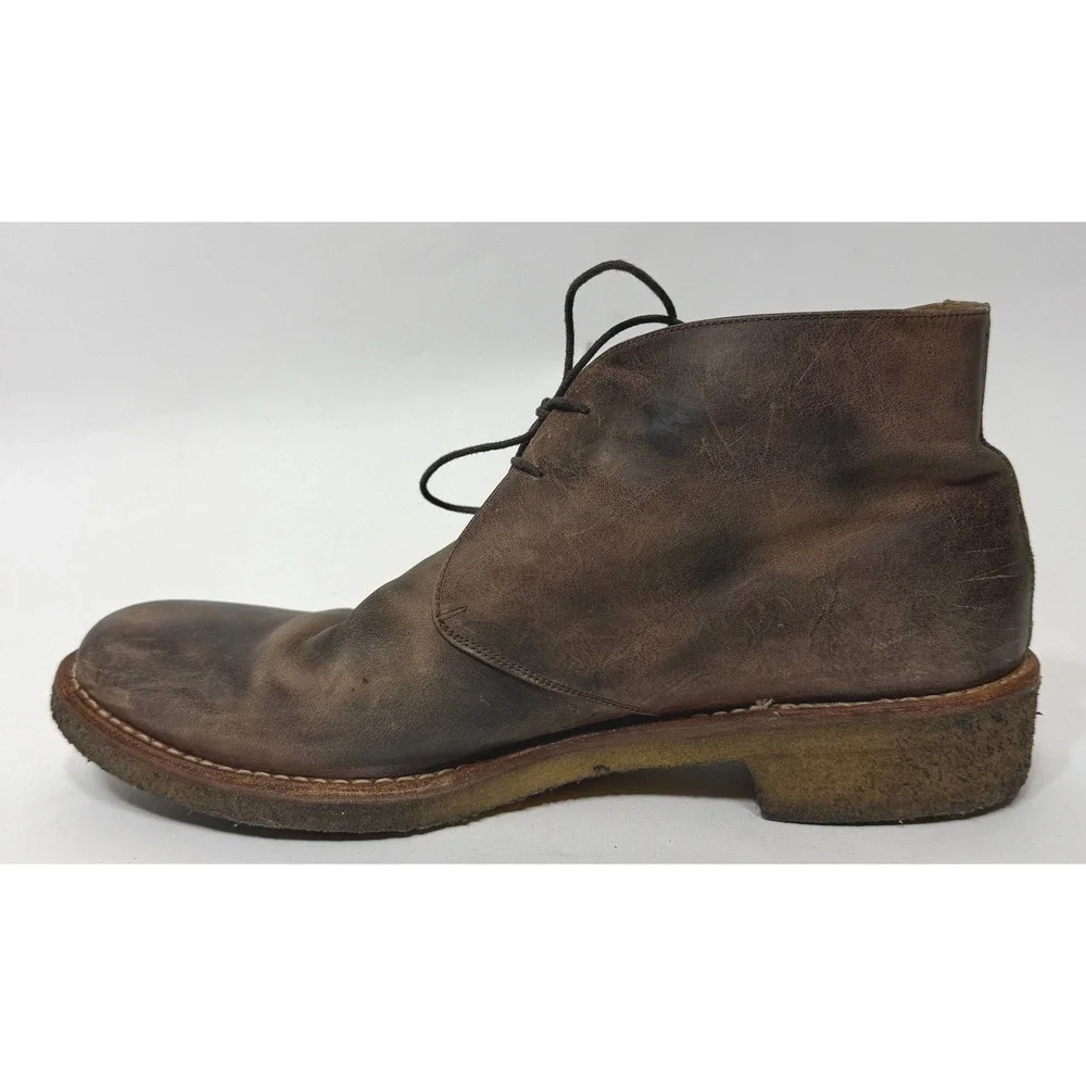 Calzoleria Harris Desert Chukka Boots‎ Mens Size 10 Brown Leather Gum Sole Italy